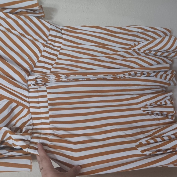 Striped Brown and White Dress - Picture 4 of 6